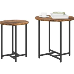 vidaXL Conjunto de mesas auxiliares 2 pcs y Negro Roble ahumado