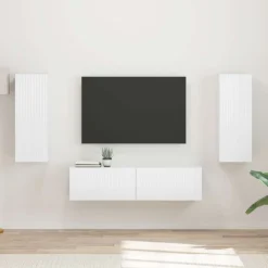 vidaXL Conjunto de mueble de TV 2 pcs Madera de ingeniería brillante Online