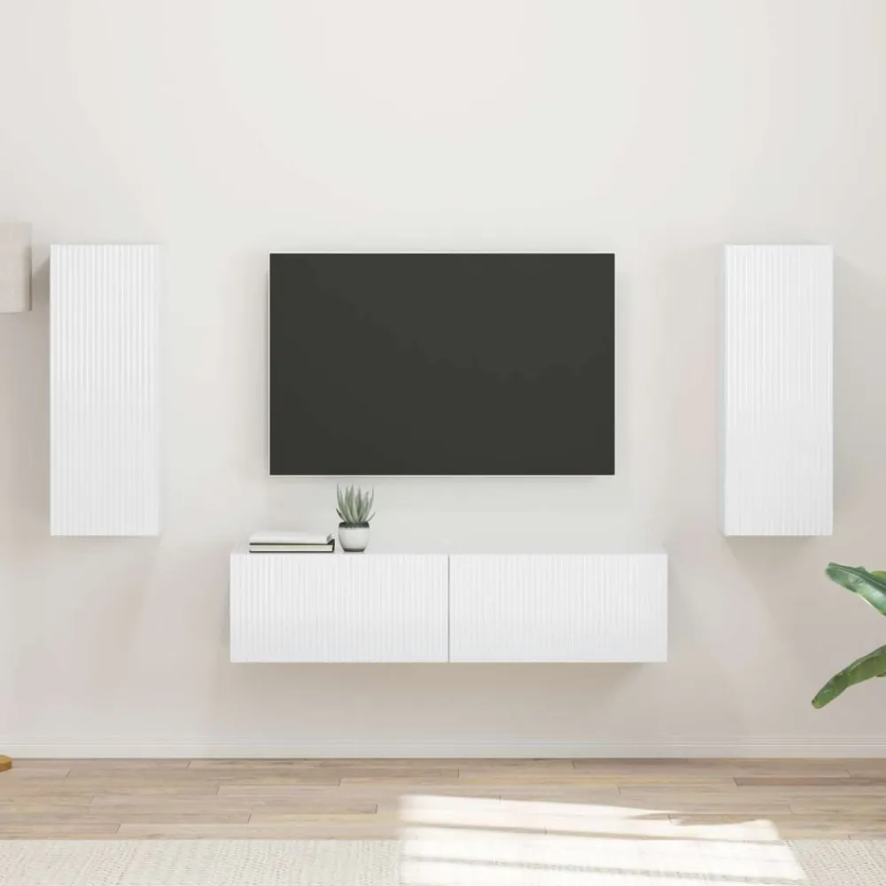 vidaXL Conjunto de mueble de TV 2 pcs Madera de ingeniería brillante Online