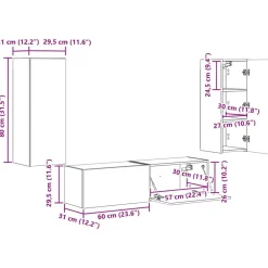 vidaXL Conjunto de mueble de TV 2 pcs Madera de ingeniería brillante Online
