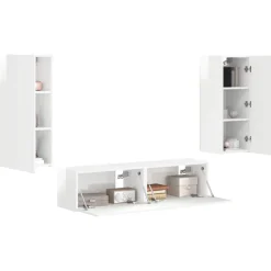 vidaXL Conjunto de mueble de TV 2 pcs Madera de ingeniería brillante Online