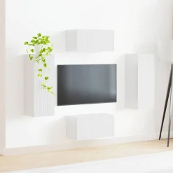vidaXL Conjunto de mueble de TV 2 pcs Madera de ingeniería brillante Online