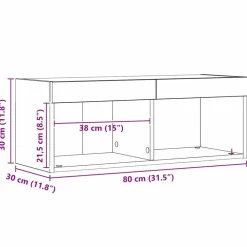 vidaXL Muebles Tv-Conjunto de mueble de TV con LED 80 x 30 x 30 cm