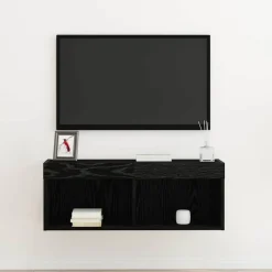vidaXL Muebles Tv-Conjunto de mueble de TV con LED 80 x 30 x 30 cm