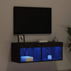 vidaXL Muebles Tv-Conjunto de mueble de TV con LED 80 x 30 x 30 cm