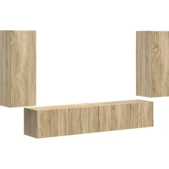 vidaXL Muebles Tv-Conjunto de mueble para TV de pared 4 pcs
