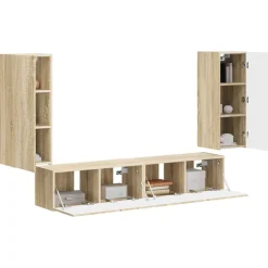 vidaXL Muebles Tv-Conjunto de mueble para TV de pared 4 pcs