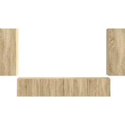vidaXL Muebles Tv-Conjunto de mueble para TV de pared 4 pcs