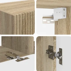 vidaXL Muebles Tv-Conjunto de mueble para TV de pared 4 pcs