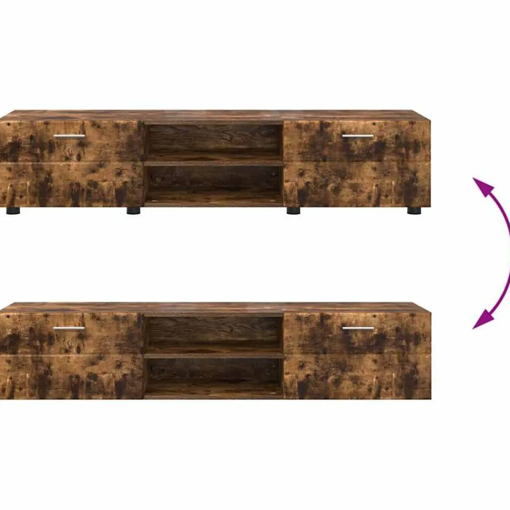 vidaXL Conjunto de mueble de TV con cajón FLORIN Roble ahumado Best