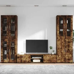 vidaXL Conjunto de mueble de TV con cajón FLORIN Roble ahumado Best