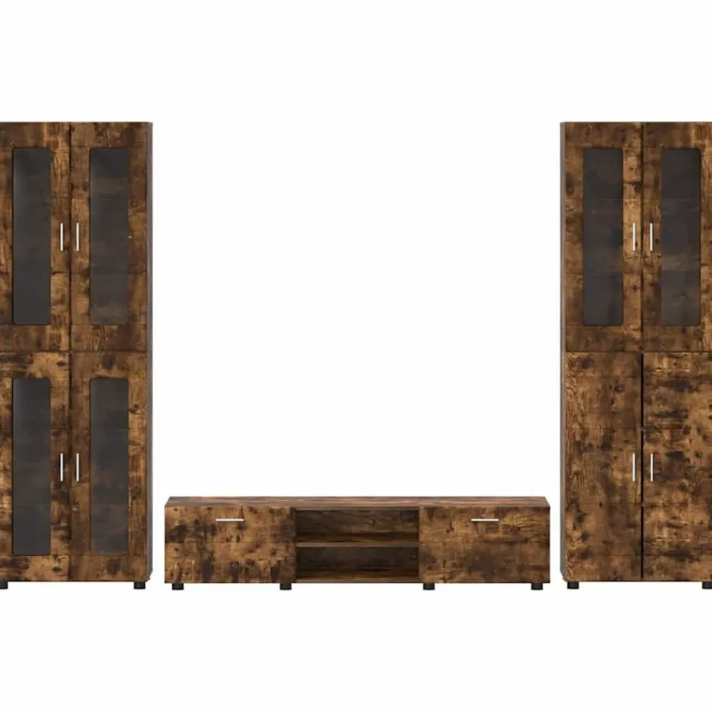 vidaXL Conjunto de mueble de TV con cajón FLORIN Roble ahumado Best