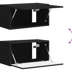 vidaXL Conjunto de mueble de TV 4 pcs Madera de ingeniería Negro Clearance