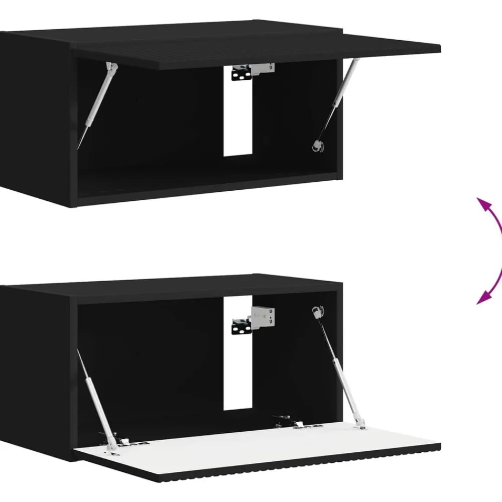 vidaXL Conjunto de mueble de TV 4 pcs Madera de ingeniería Negro Clearance