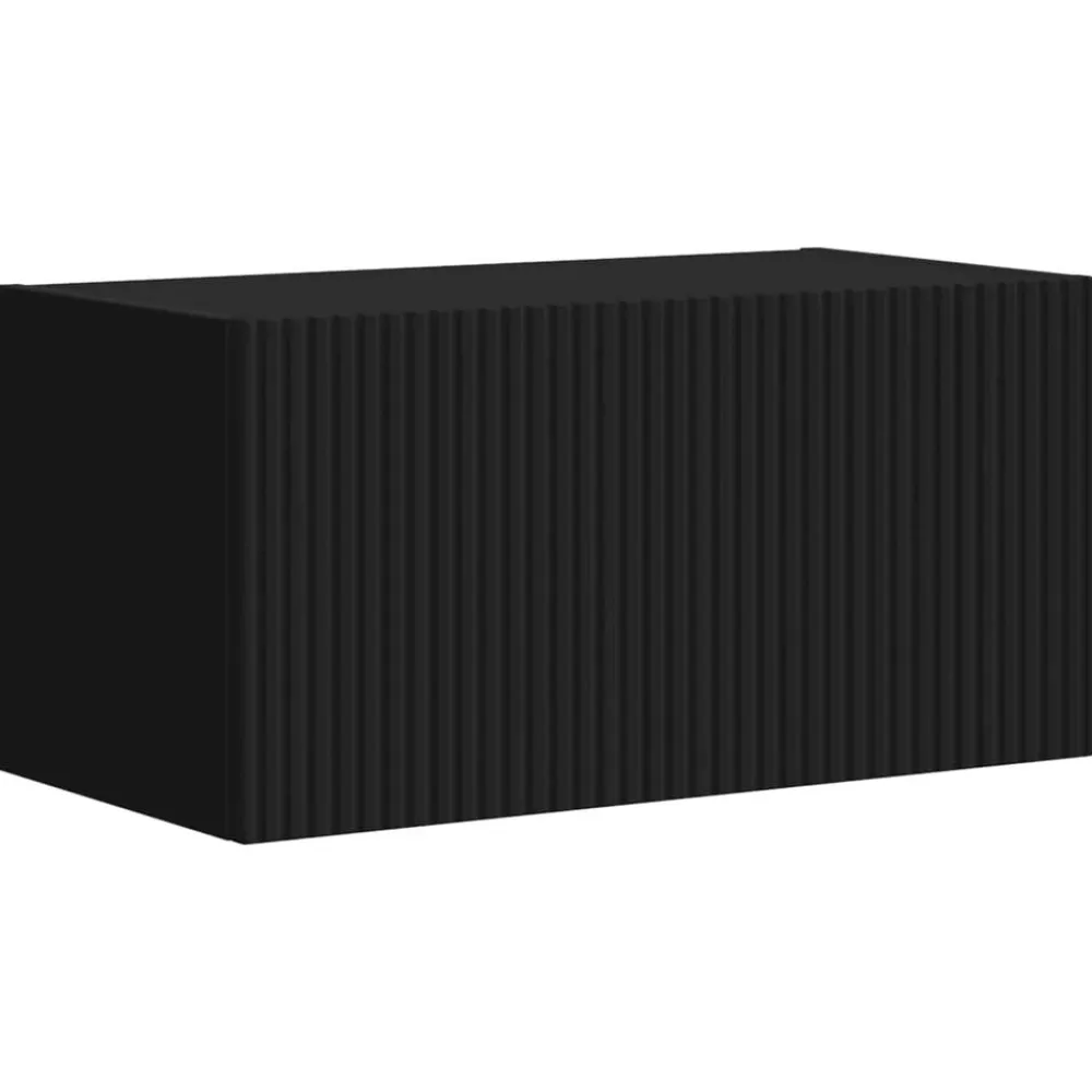 vidaXL Conjunto de mueble de TV 4 pcs Madera de ingeniería Negro Clearance