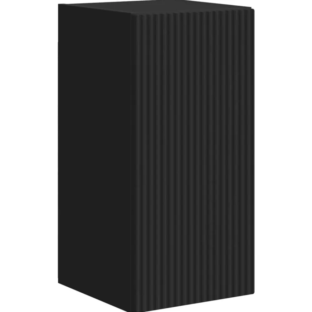 vidaXL Conjunto de mueble de TV 4 pcs Madera de ingeniería Negro Clearance