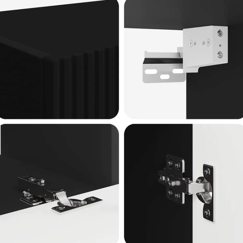 vidaXL Conjunto de mueble de TV 4 pcs Madera de ingeniería Negro Clearance