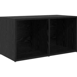vidaXL Conjunto de mueble de TV 3 pcs Negro Madera contrachapada Roble negro Clearance