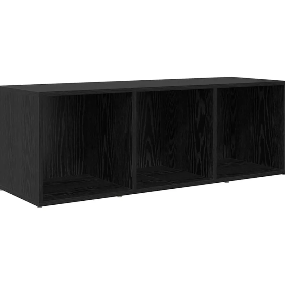 vidaXL Conjunto de mueble de TV 3 pcs Negro Madera contrachapada Roble negro Clearance