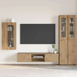 vidaXL Conjuntos De Muebles-Conjunto de mueble de TV con cajón FLORIN Roble artesanal