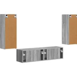 vidaXL Conjunto de mueble de TV 2 pcs Madera de ingeniería Gris sonoma Online