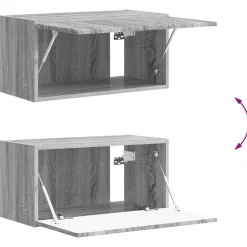 vidaXL Conjunto de mueble de TV 2 pcs Madera de ingeniería Gris sonoma Online