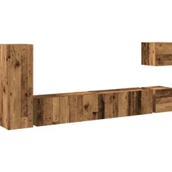 vidaXL Muebles Tv-Conjunto de mueble de TV 5 piezas montado la pared madera vieja