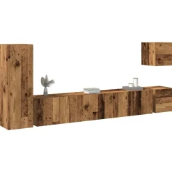 vidaXL Muebles Tv-Conjunto de mueble de TV 5 piezas montado la pared madera vieja