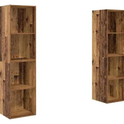 vidaXL Muebles Tv-Conjunto de mueble de TV 2 pcs Marrón 37 x 37 x 142,5 cm