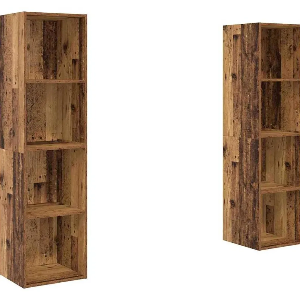 vidaXL Muebles Tv-Conjunto de mueble de TV 2 pcs Marrón 37 x 37 x 142,5 cm
