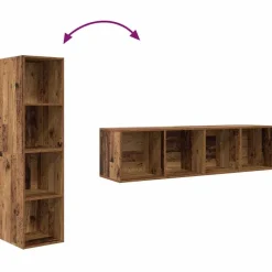vidaXL Muebles Tv-Conjunto de mueble de TV 2 pcs Marrón 37 x 37 x 142,5 cm