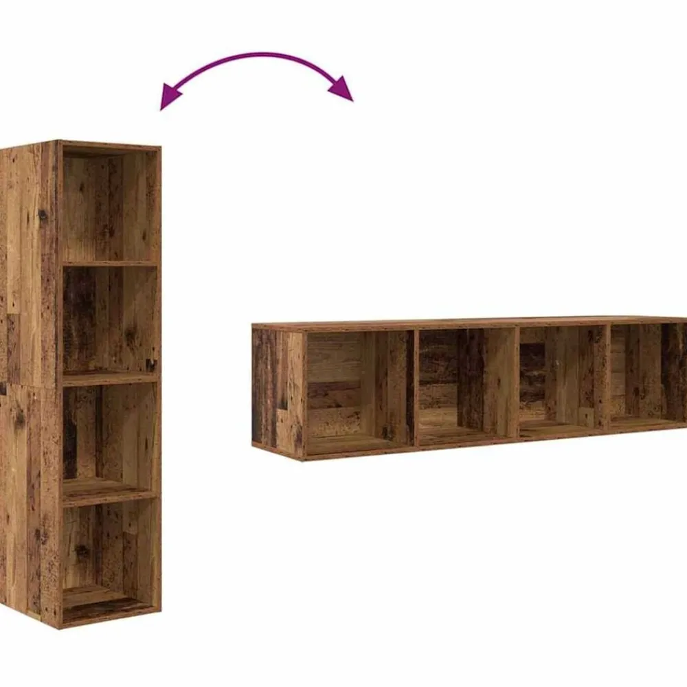 vidaXL Muebles Tv-Conjunto de mueble de TV 2 pcs Marrón 37 x 37 x 142,5 cm