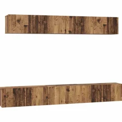 vidaXL Conjunto de mueble de TV Montaje en la pared 5 pcs Madera vieja Discount