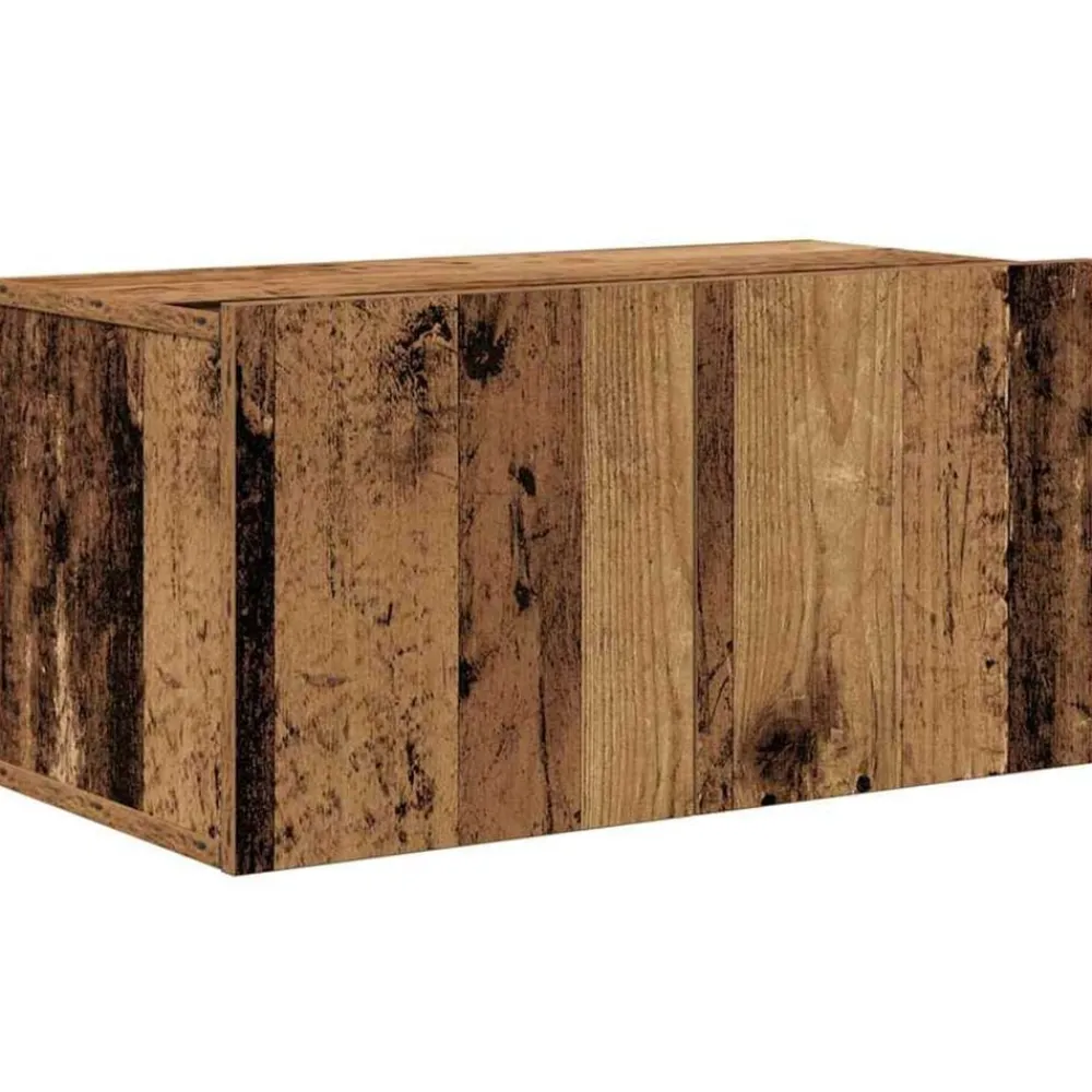 vidaXL Conjunto de mueble de TV Montaje en la pared 5 pcs Madera vieja Discount