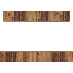 vidaXL Conjunto de mueble de TV Montaje en la pared 5 pcs Madera vieja Discount