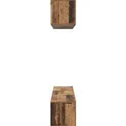 vidaXL Conjunto de mueble de TV Montaje en la pared 5 pcs Madera vieja Discount