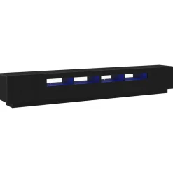 vidaXL Conjunto de mueble de TV 3 pcs Negro 260 x 35 x 40 cm Roble negro Clearance