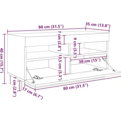 vidaXL Conjunto de mueble de TV 3 pcs Negro 260 x 35 x 40 cm Roble negro Clearance