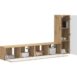 vidaXL Conjunto de mueble de TV 3 pcs Roble artesanal Roble artisan New