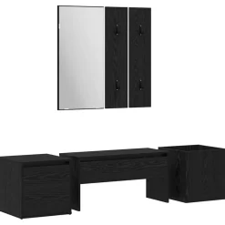 vidaXL Conjunto de muebles de recibidor 6 pcs Madera de ingeniería Roble negro Discount