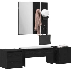 vidaXL Conjunto de muebles de recibidor 6 pcs Madera de ingeniería Roble negro Discount