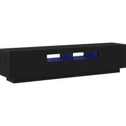 vidaXL Conjunto de mueble de TV 2 pcs Negro 180 x 35 x 40 cm Roble negro Sale