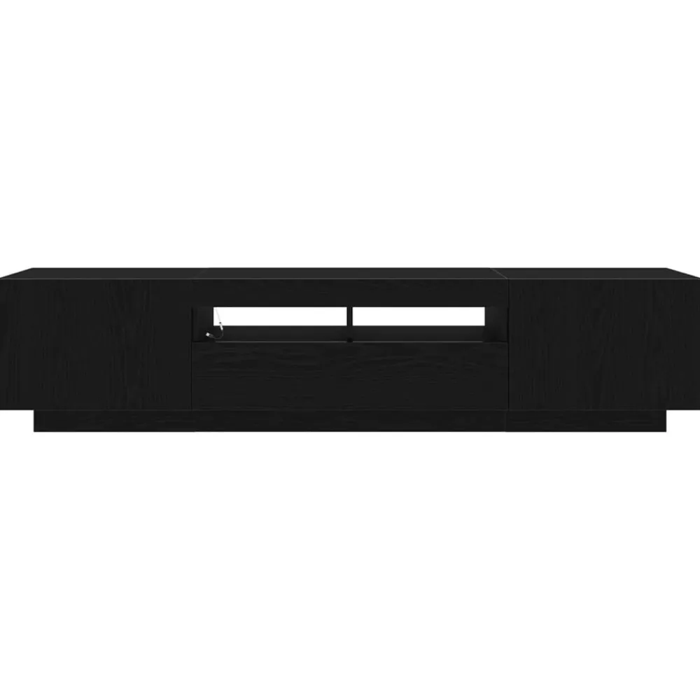 vidaXL Conjunto de mueble de TV 2 pcs Negro 180 x 35 x 40 cm Roble negro Sale