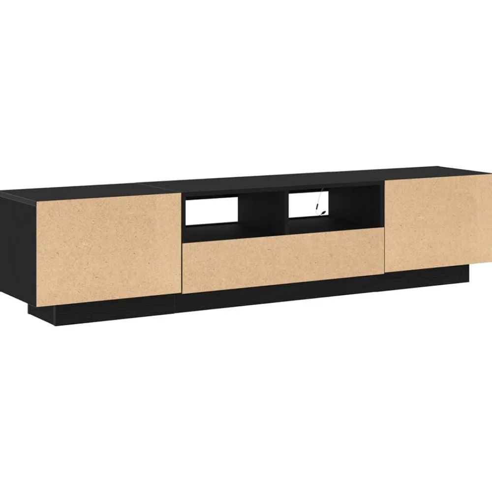 vidaXL Conjunto de mueble de TV 2 pcs Negro 180 x 35 x 40 cm Roble negro Sale