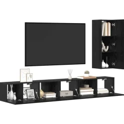 vidaXL Muebles Tv-Conjunto de mueble de TV 4 pcs Madera de ingeniería