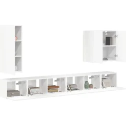 vidaXL Conjunto de mueble para TV de pared 6 pcs brillante Clearance