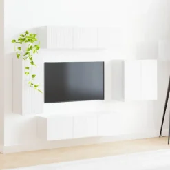 vidaXL Conjunto de mueble para TV de pared 6 pcs brillante Clearance