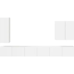 vidaXL Conjunto de mueble para TV de pared 6 pcs brillante Clearance