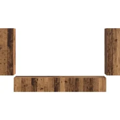 vidaXL Conjunto de mueble para TV de pared 4 pcs Madera vieja Madera envejecida Online