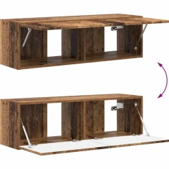 vidaXL Conjunto de mueble para TV de pared 4 pcs Madera vieja Madera envejecida Online
